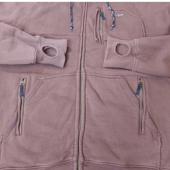 Nixon Cargo Jacket Sz Med Brown Skater Grunge Y2k Vtg Full Zip Thumbholes Hooded - Picture 10 of 14